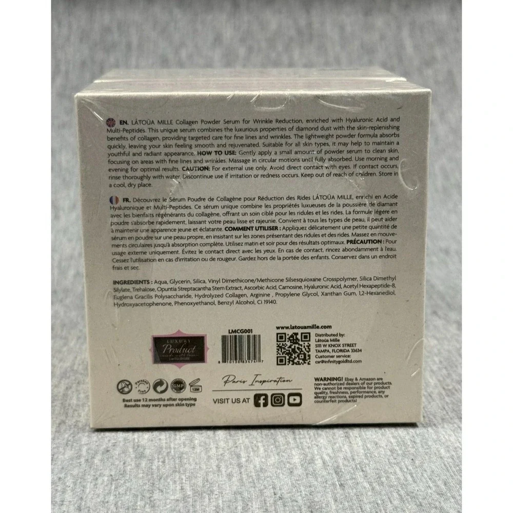 Latoua Mille Collagen Powder Serum for Wrinkle Reduction 50‎ ml New Sealed